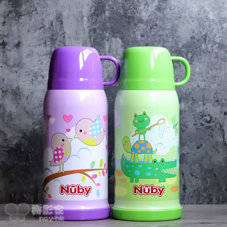 Trẻ 3 tuổi NUBY Nuby Mỹ 450ml cốc tập uống cách nhiệt chân không bằng thép không gỉ, dung tích lớn nắp cốc nhỏ - Cup / Table ware / mài / Phụ kiện