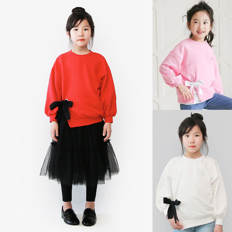 RainbowBus children's clothing girls' baby pullovers round neck cotton long-sleeved thick cotton T coat tops small fresh