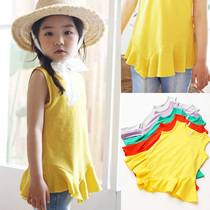 Xia committee new RainbowBus Summer Female Children Baby childrens clothing cotton vest skirt shirt base shirt T-shirt 3378