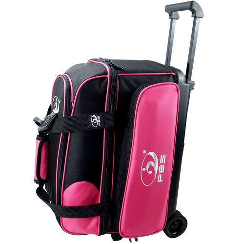 PBS new 1680D standard double ball bag pull bar bowling bag bowling bag two ball bag two ball bag pink