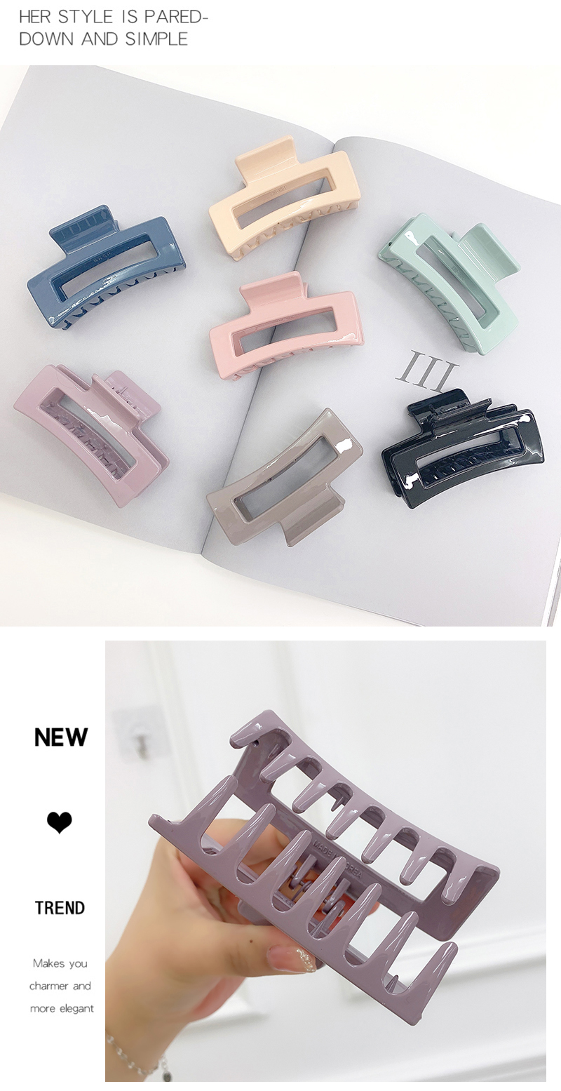 South Korea Morandi Color Large Size Clip Simple And Elegant Temperament Shower Tray Hair Back Hairpin Clip Wholesale Nihaojewelry display picture 2