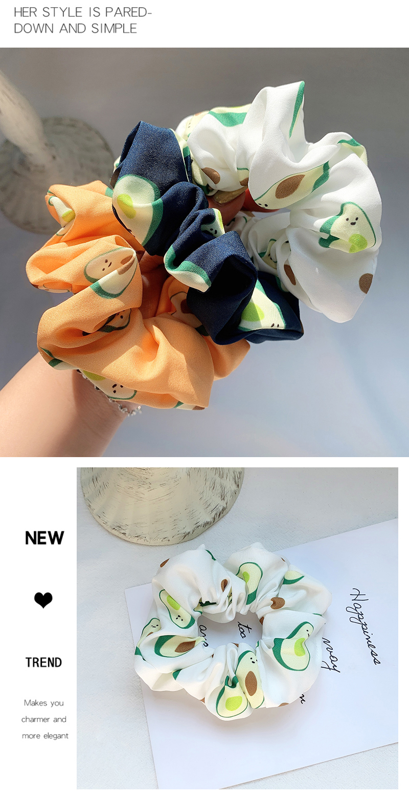 New Avocado Retro Satin Cheap Scrunchies Wholesale display picture 3