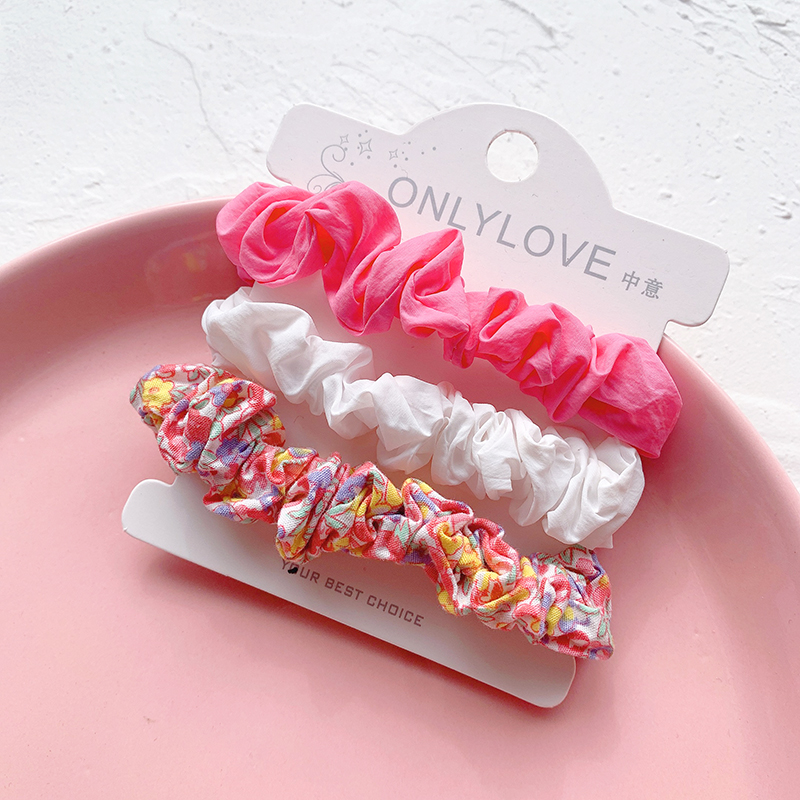 Korean Large Intestine Hair Ring Children Candy Hair Scrunchies Set Headdress Wholesale Nihaojewelry display picture 5