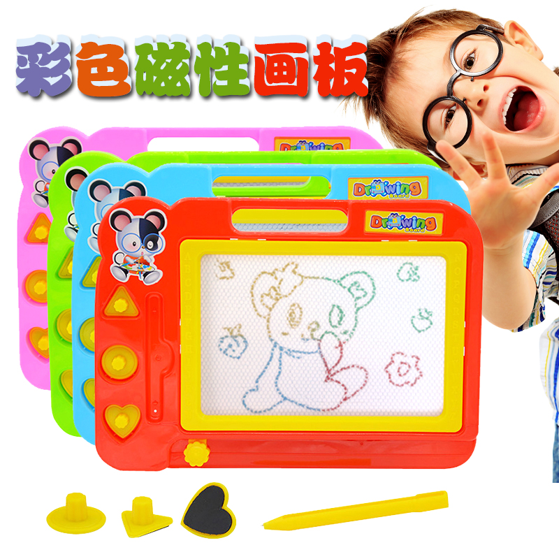 Young children colored magnetic drawboard children writing graffiti board housebaby girl boy toy magnetic handwriting board