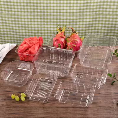 Fruit box disposable tray transparent box plastic box fresh vegetable box rectangular box roast duck packing box 2116