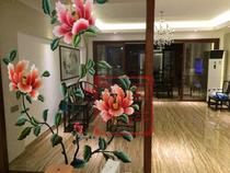 Suzhou embroidery double-sided embroidery grid embroidery entrance screen partition sliding door color black and white ink hand embroidery finished product customized