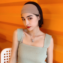Hair band female Net red out Korean temperament wide side wash face simple hair hoop pressure hair fashion outside wearing mens knitting yoga
