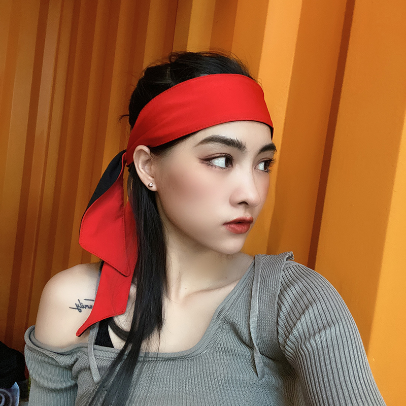 Pure Color Strap Style Sports Headband Rear Tie Open Lacing Basketball Tennis Boxing Dancing Men And Women Bundles-Taobao