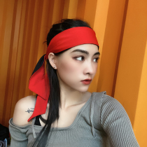 Solid color strappy sports headband back tie open lace up basketball tennis boxing dance men and women hair straps