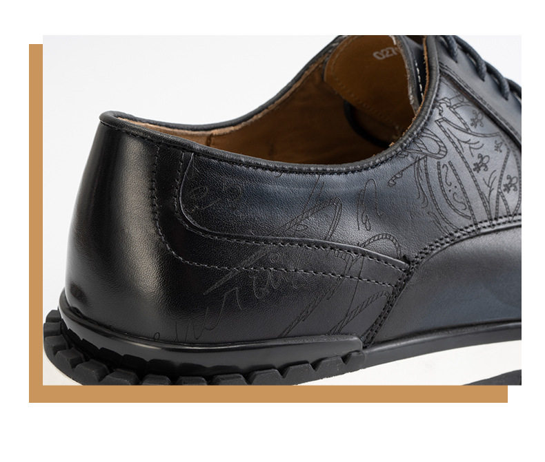 Chaussures Derby Homme en Cuir Véritable à Lacets Style Business Casual