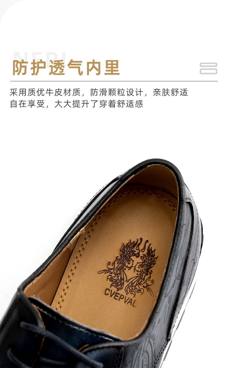 Chaussures Derby Homme en Cuir Véritable à Lacets Style Business Casual