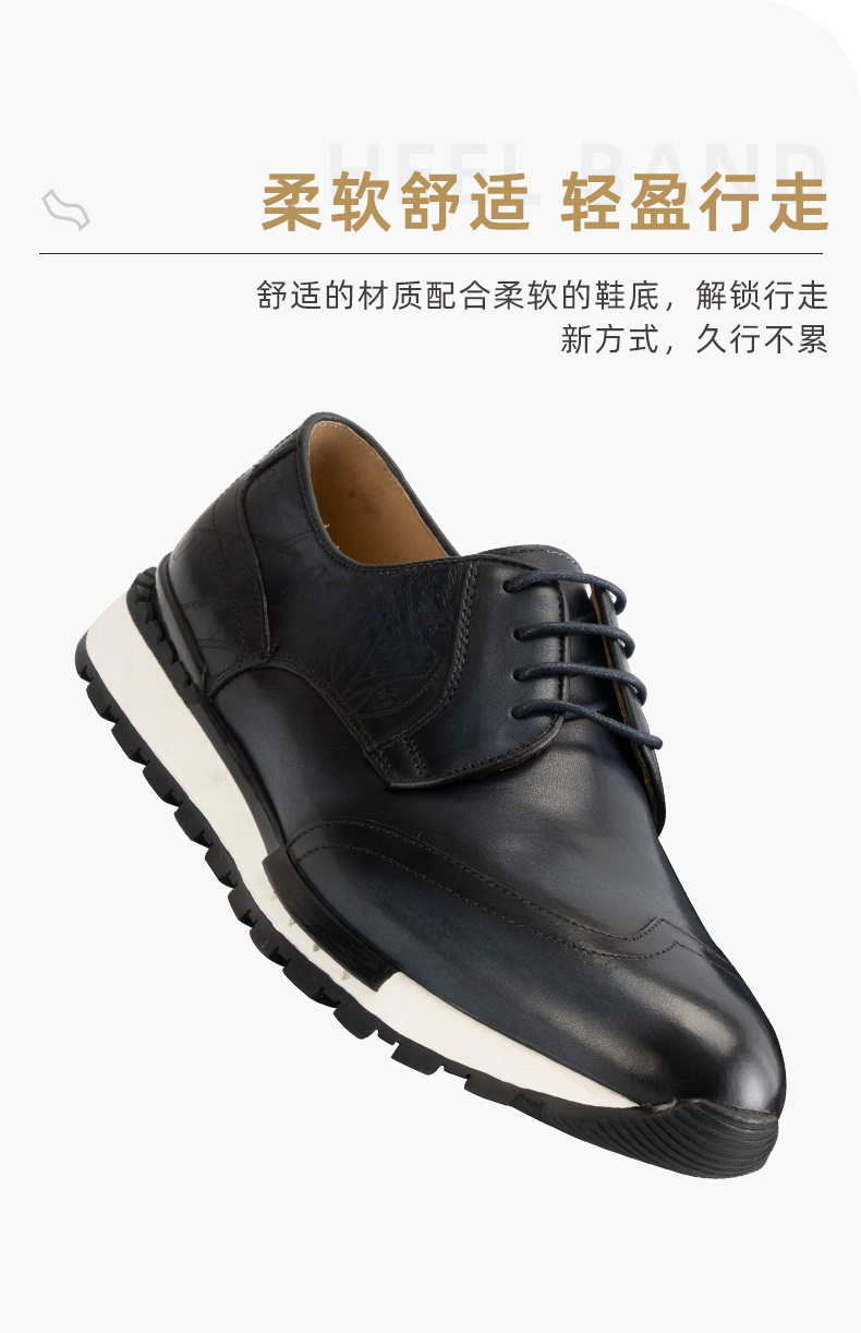 Chaussures Derby Homme en Cuir Véritable à Lacets Style Business Casual