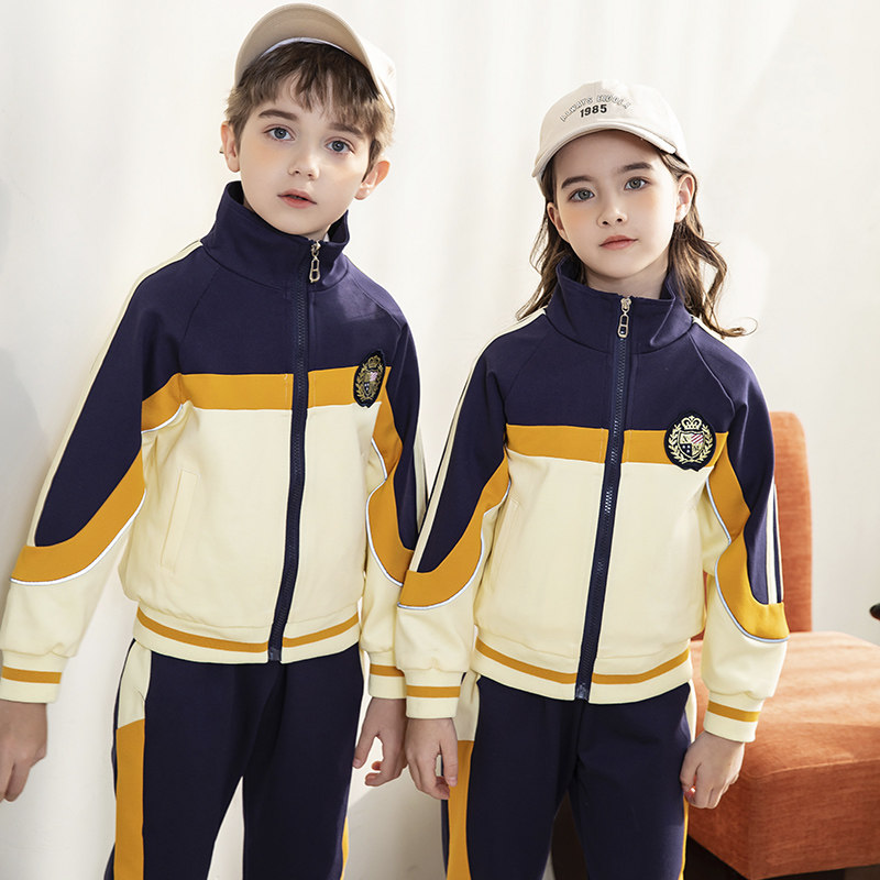 2022 New Spring and Autumn Elementary School Uniforms Kindergarten Uniforms Sports Meeting Class Uniforms Match Color Long-sleeved Children's Suits
