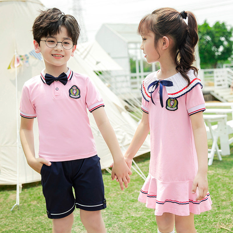 Kindergarten uniforms, summer clothes, pink children's class clothes, Liuyi performance clothes, summer primary school uniforms, graduation photo suits