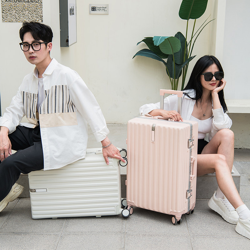 Makaron luggage female student aluminum frame dry and wet separation suitcase male silent universal wheel pull rod box durable box
