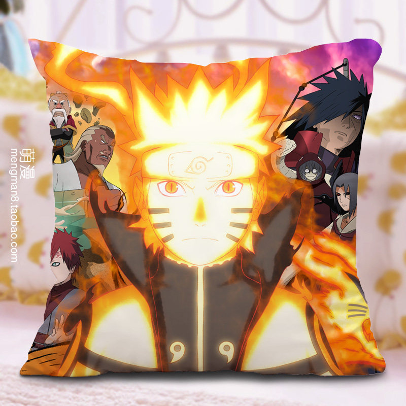 Naruto Pillow Naruto Sasuke Kakashi Cushion Anime Peripheral Gift Two-Dimensional Pillow Double-sided Picture