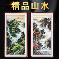 Office landscape painting Rising Sun Dongsheng Hongyun head Feng Shui Chinese painting vertical porch hanging painting decorative calligraphy painting with frame