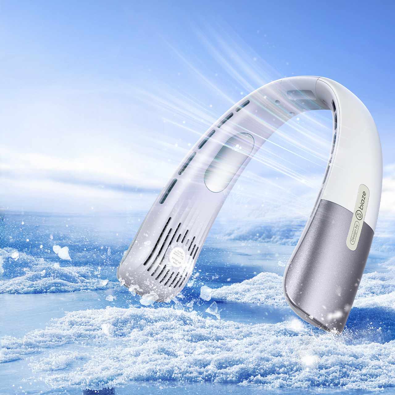 毕亚兹挂脖风扇2025新款制冷空调充电小风扇超长续航儿童便携式随身迷你小型usb静音学生挂脖子户外降温神器