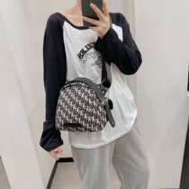 New printed canvas accessories genuine leather shells bag mommy bag 2020 multifunction single shoulder inclined satchel 100 hitch womens bag