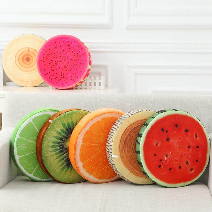 Cartoon Watermelon Fruit Cushion Office Round Chair Cushion Student Bench Dining Chair Stool Cushion Removable and thickened
