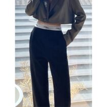 UN Homme series_self-retention high fashion elastic band bamboo pole slim straight acetic acid suit pants air pants