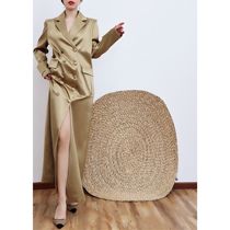 Zhao San gold battle armor acetate satin retro high sense windbreaker coat female 2021 design sense jumpsuit skirt view