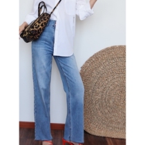 LSTUDIO let my girls immediately have supermodel legs ~ retro high waist design small straight jeans