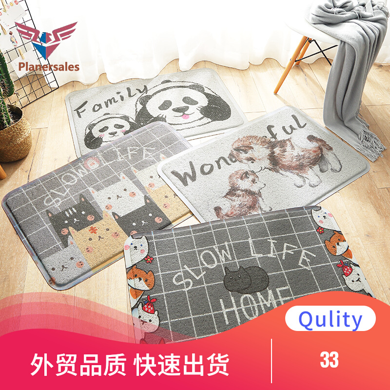 Environmentally friendly household entry PVC floor mat cartoon bathroom kitchen non-slip mat Door Entry Floor Mat