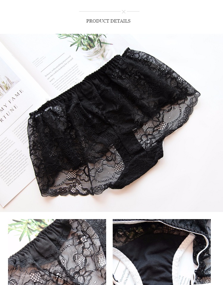 Fairy ren nhỏ boxer đồ lót phụ nữ hoa ngọt ngào rỗng nhỏ gợi cảm túi căng hông lớn kích thước thấp eo quần chip giấy