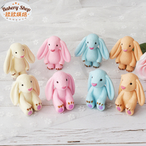  Net celebrity long-eared rabbit cake decoration Cake decoration Birthday cake plug-in party supplies Baking decoration