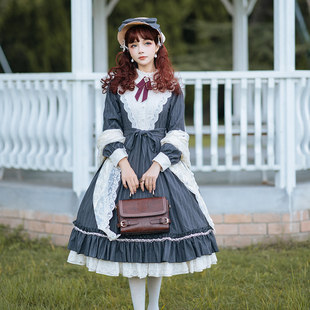 Подлинное кружевное ретро платье, пошив на заказ, в стиле Lolita