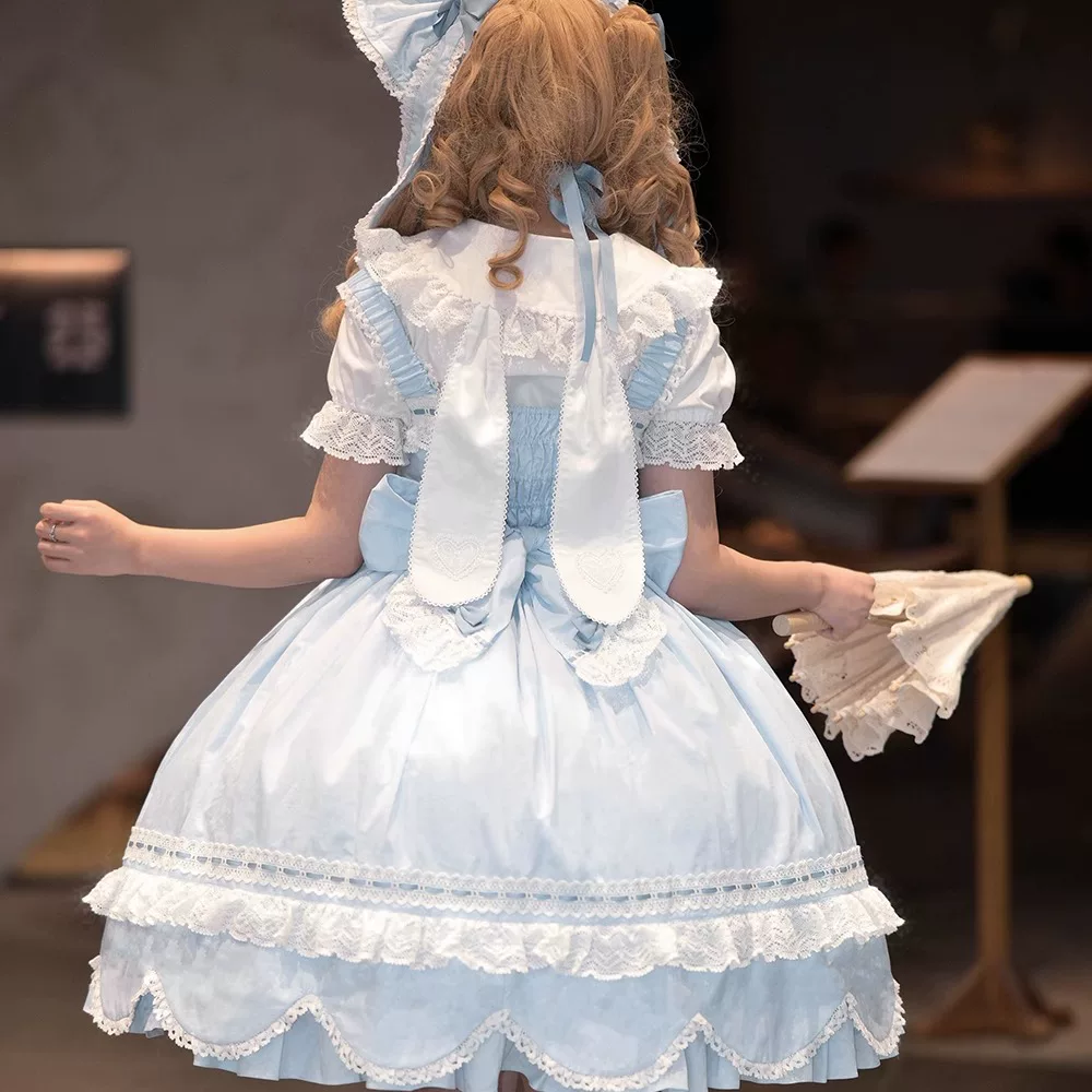 Genuine cute shirt with a round collar, custom-made, Lolita style