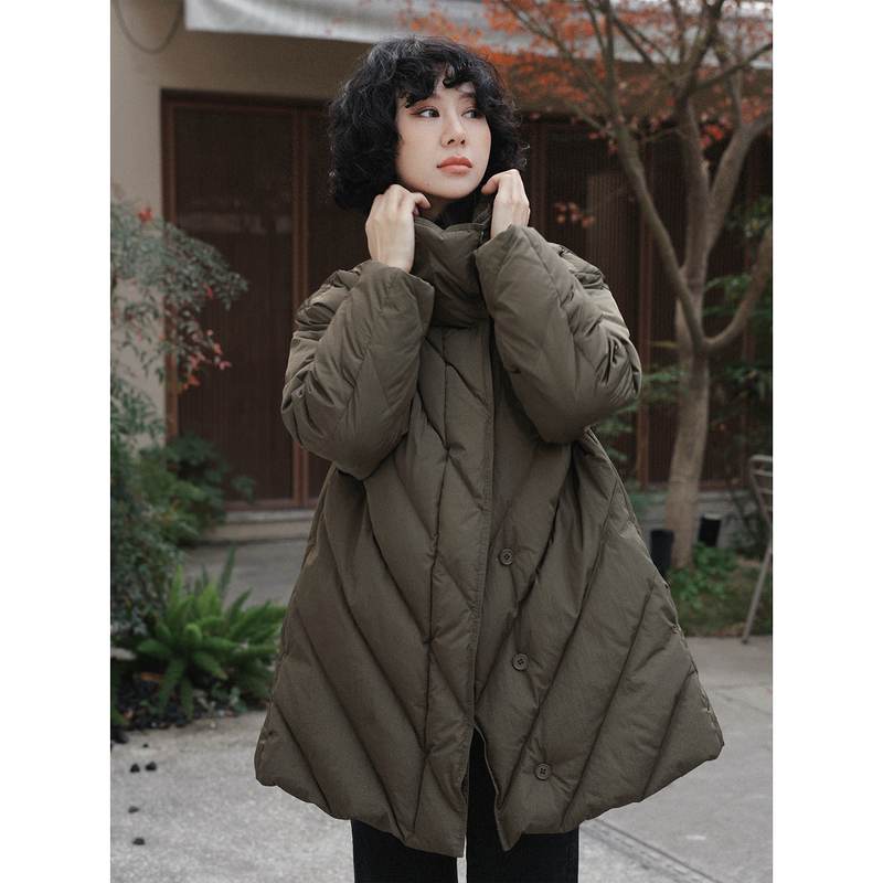 Clearance Sale Tt Designer [Champs-Elysées Luster] Extreme Cold Protection Wrinkled White Goose down Jacket for Women Winter