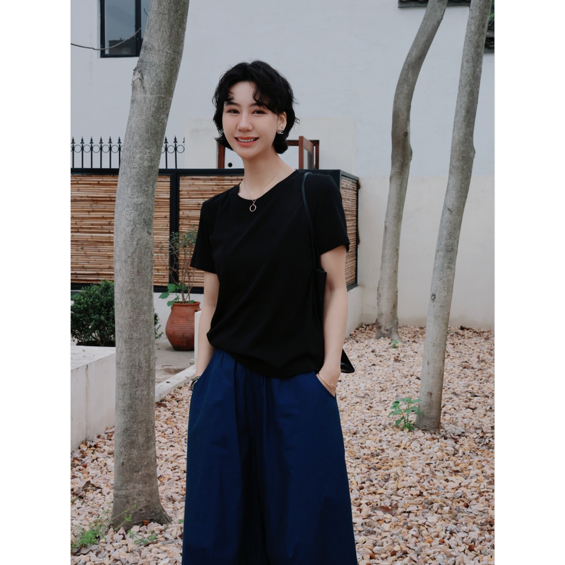 Tt Designer [Intimate] Cool, Comfortable, Breathable, Skin-Friendly Short-Sleeve T-Shirt for Women, Summer Basic Top