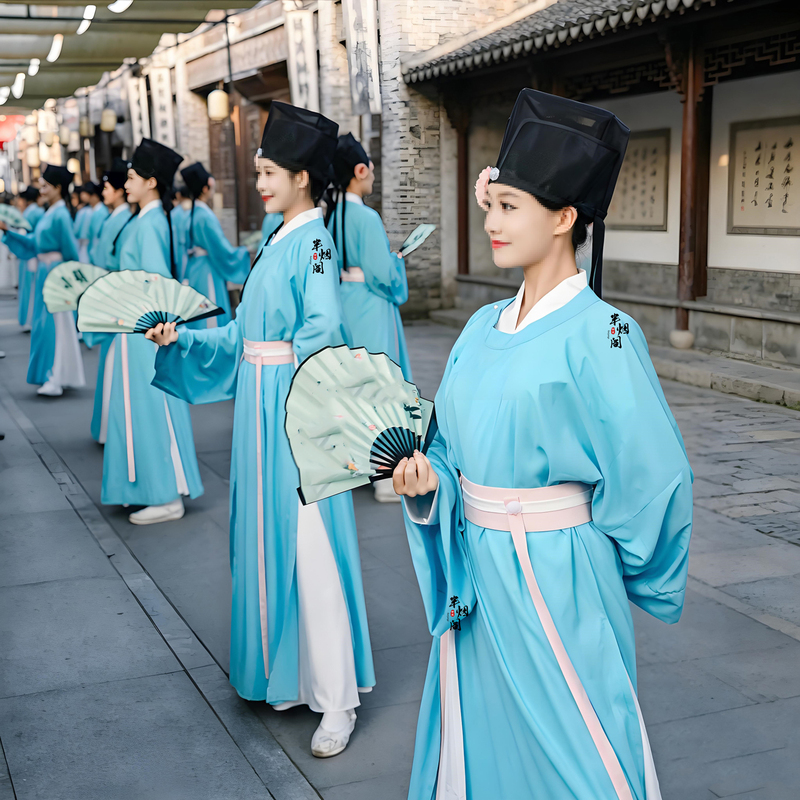 Traditional Chinese Dance Performance Costumes, Song Dynasty Group Dance, Scenic Spot Performances, Parade Ancient Costumes, Women's Scholar Flash Costumes, Retro