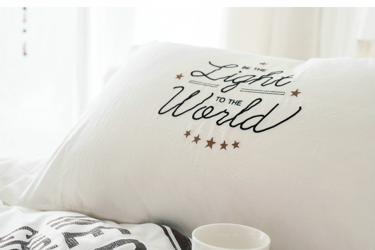 Bông nguyên chất được giặt bằng cotton trắng nhỏ thêu vỏ gối màu đơn sắc thêu đơn giản Bộ gối đơn Một đôi - Gối trường hợp gối đôi