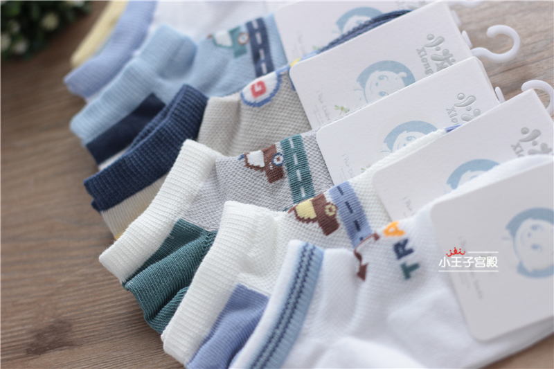 Mùa hè lưới trẻ em vớ thấp socks boy mồ hôi thấm thở căng vớ thấp vớ giao thông thuyền socks