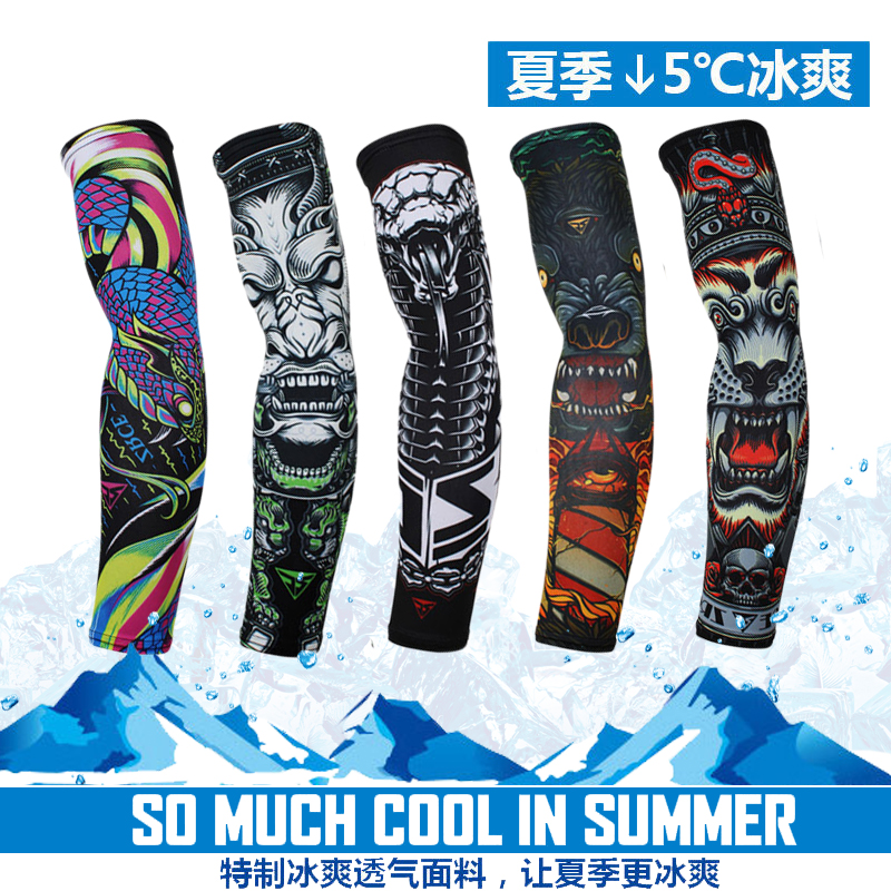 Superman spider web arm guard outdoor riding arm sleeve basketball sports seamed spider man sleeve running male summer