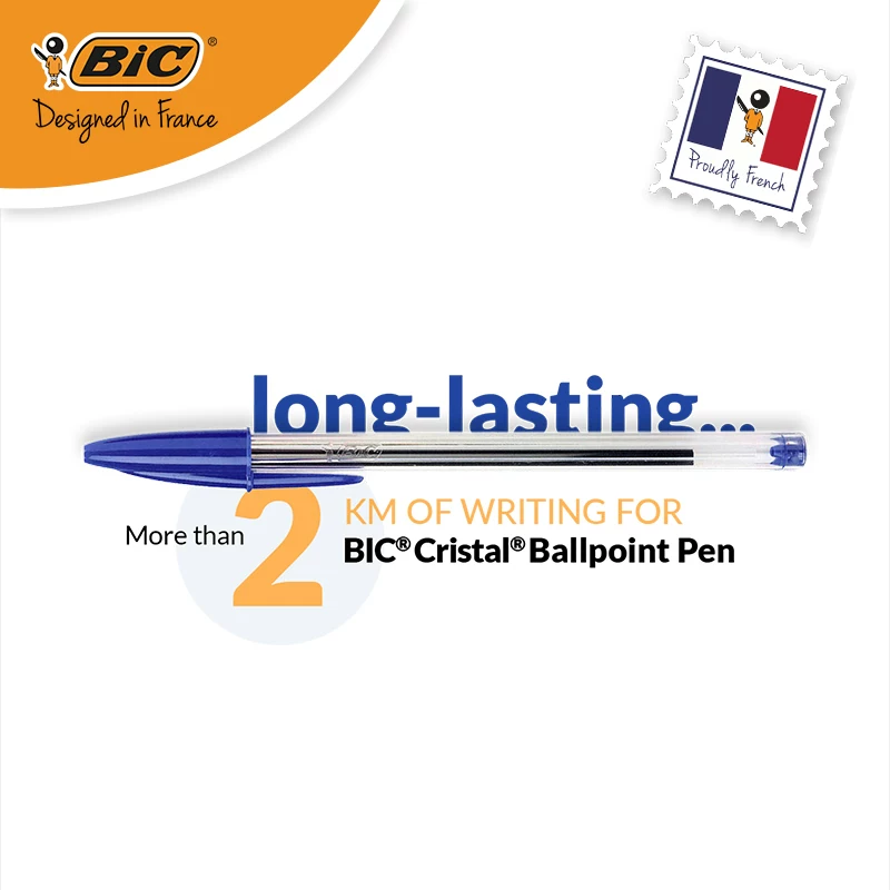 Ручка кристальная BIC Bik Cristal Crystal Pen Crystal 1.0 0.7 мм Черная Красная Руководство Penbeat Pen Penbeat