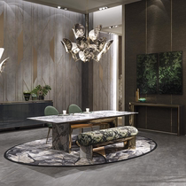 Light luxury dining table villa restaurant complete series visionnaire frosted leather dining chair dining table high-end customization