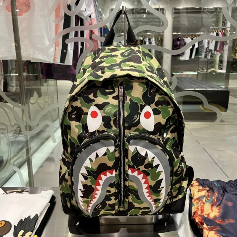 Bape Unisex Couple's Matching Shark Backpack