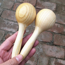 Orff percussion instrument solid wood toy kindergarten early education teaching aids childrens sand ball hand rattle log color sand hammer