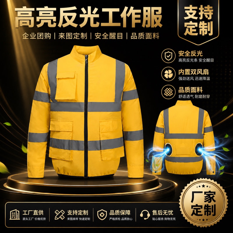 Summer Heat Protection Cooling Air-Conditioned Clothing for Men and Women, Outdoor Work Clothes, Safety Reflective Clothing, Long-Sleeved Jacket, Fan Clothing Summer Heat Protection Cooling Air-Conditioned Clothing for Men and Women, Outdoor Work Clothes, Safety Reflective Clothing, Long-Sleeved Jacket, Fan Clothing