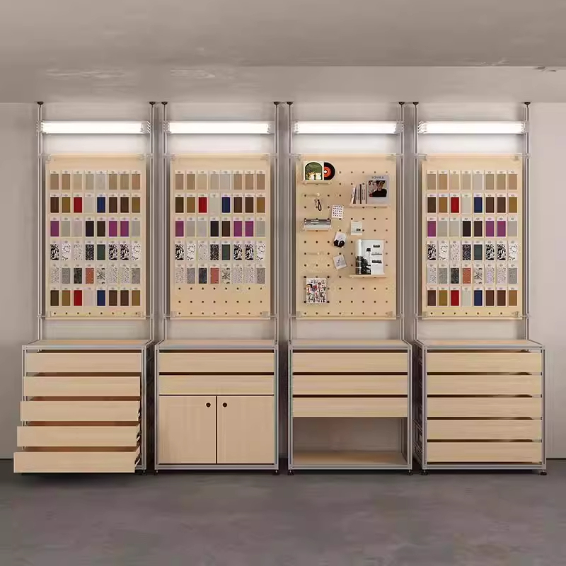 Aluminum Profile Marine Board Birch Wood Display Cabinet Multi-Drawer Storage Cabinet Commercial Drawer Cabinet Pegboard Display Cabinet