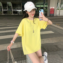 Clearance special short sleeve T-shirt female summer 2021 New Korean version of loose stereo embossed letter design sense White