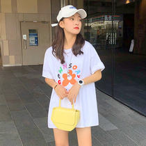 ins Tide brand loose top 2021 summer new Korean version of Harajuku wind Japanese small flower print design short sleeve female T