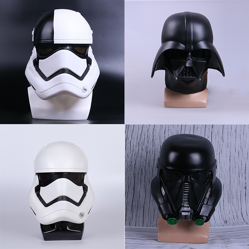Planet Wars Safety Helmet Black & White Warrior Safety Helmet White Soldier Bounty Hunter Death Soldier Equates Cos Safety Helmet