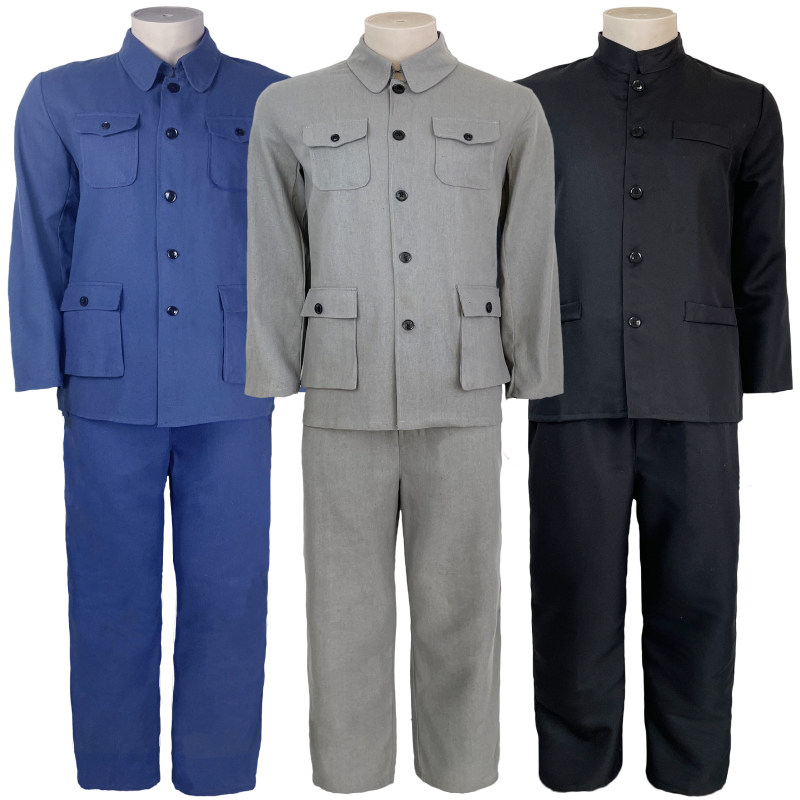 探寻历史的温度：中山装男演出服民国老式衣服80年代服装60后干部90学生