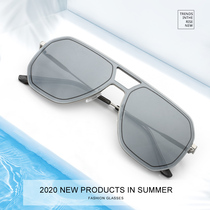 Sun glasses female 2020 new glasses Korean version of tide anti ultraviolet Net red sunglasses mens tide big face thin fashion