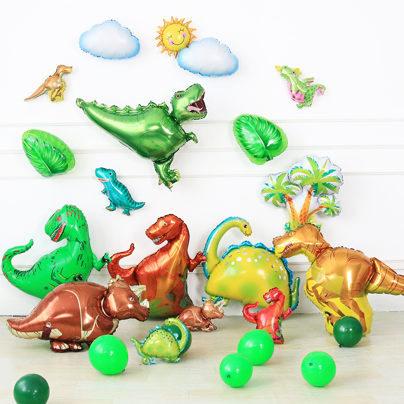 Birthday Arrangement Party Decoration Xun Dragon Triangle Dragon Barking Dragon Themed Balloon Dinosaur World Aluminum Film Balloon